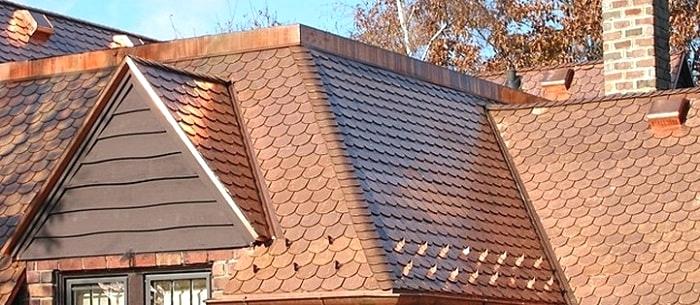 Copper roofing installation on a residential roof in Wichita, KS