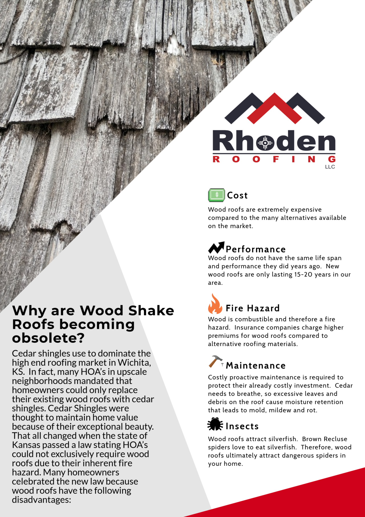 Roofing styles and materials overview infographic