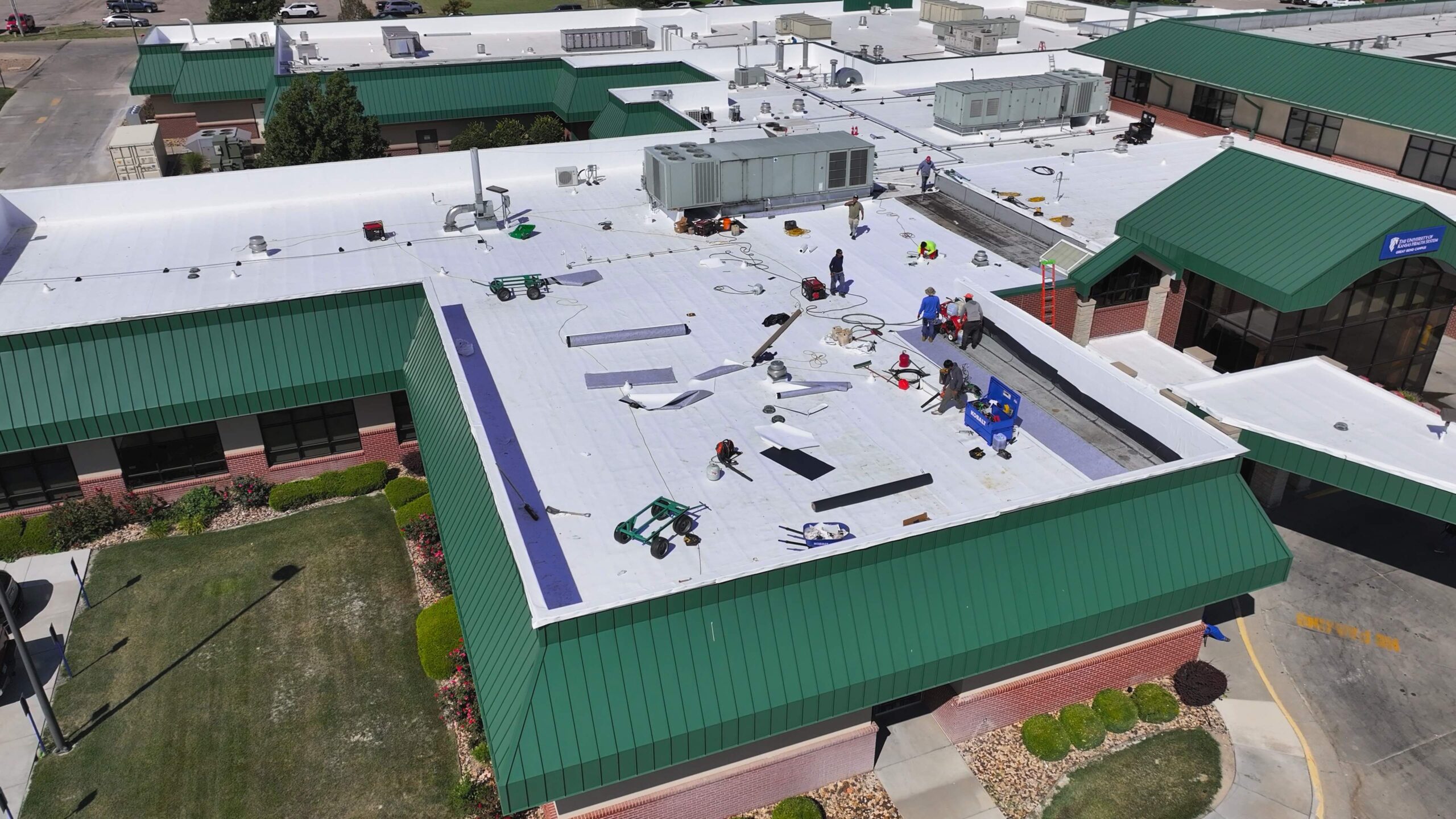 Membrane Flat Roof Layover Hospital - Rhoden Roofing