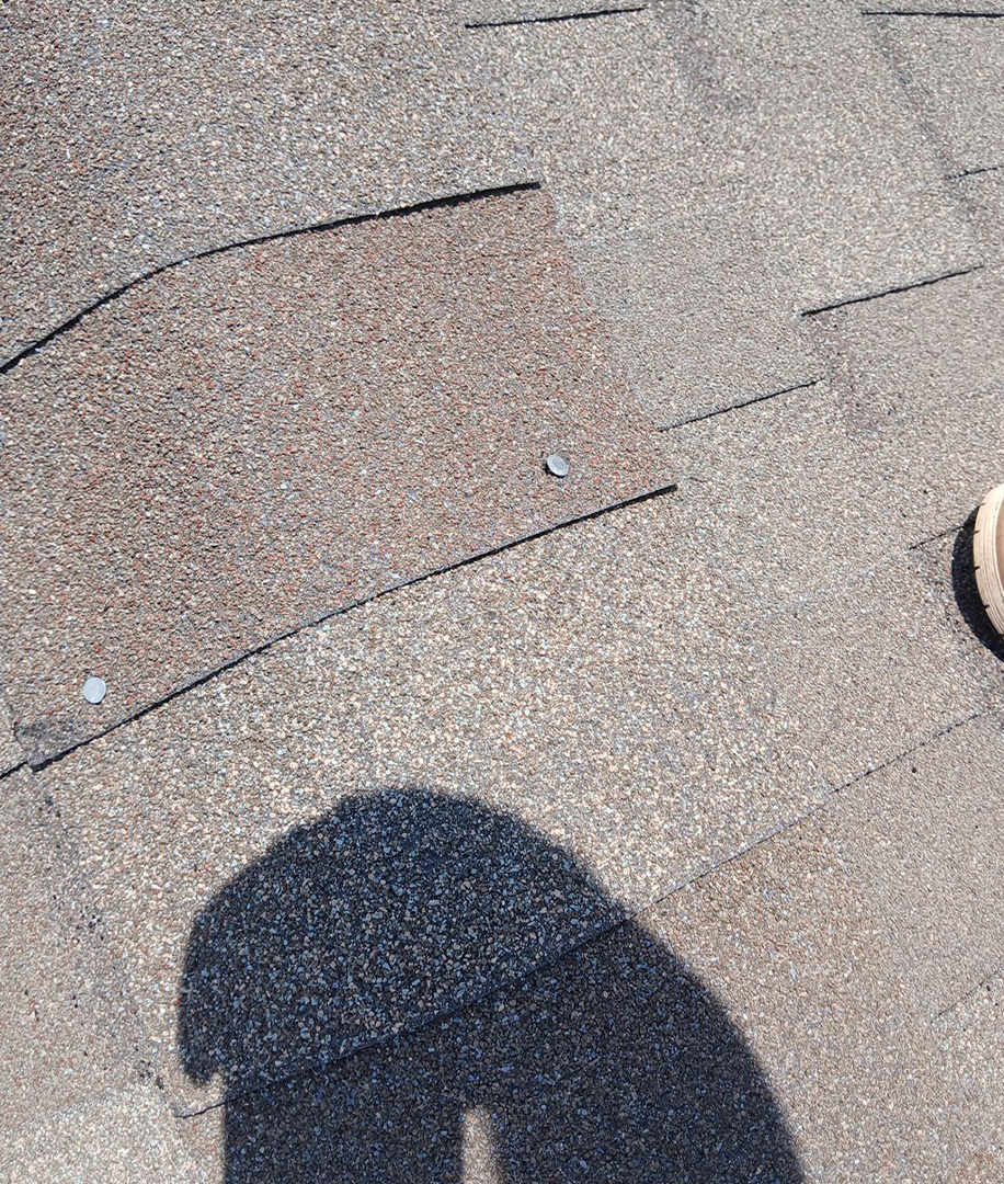 Exposed Uncaulked Nailheads on Ridge Piece