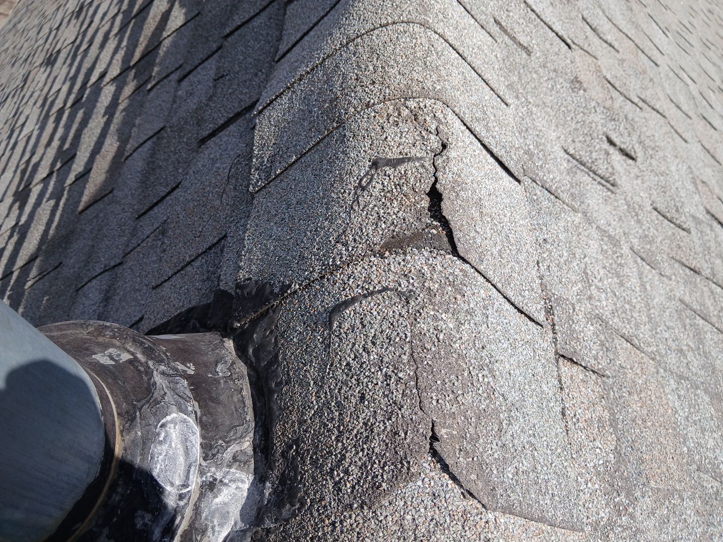 Severe Cracking and Splitting on Ridge Caps Severe Cracking and Splitting on Ridge Caps