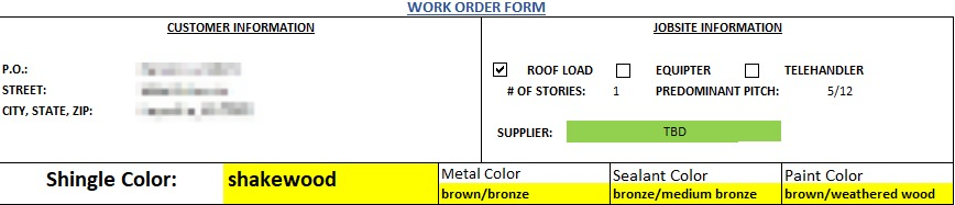 A screenshot of the Firewall document Rhoden Roofing produces to consolidate information about customer roofing systems.