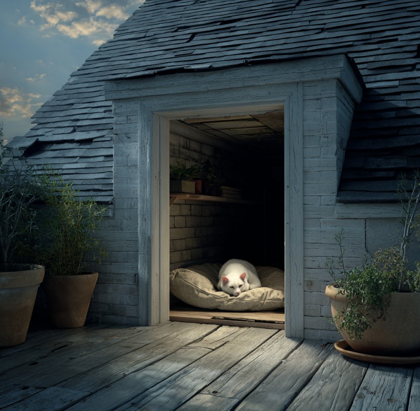 pets hiding inside the house during roof replacement